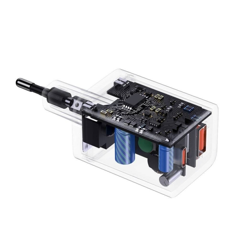 Baseus CCSUPP-E02 Super Si gyorstöltő USB + USB-C 30W Fehér