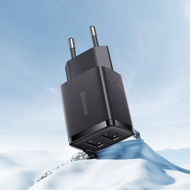 Baseus CCXJ010201 Kompakt töltő 2xUSB 10.5W fekete