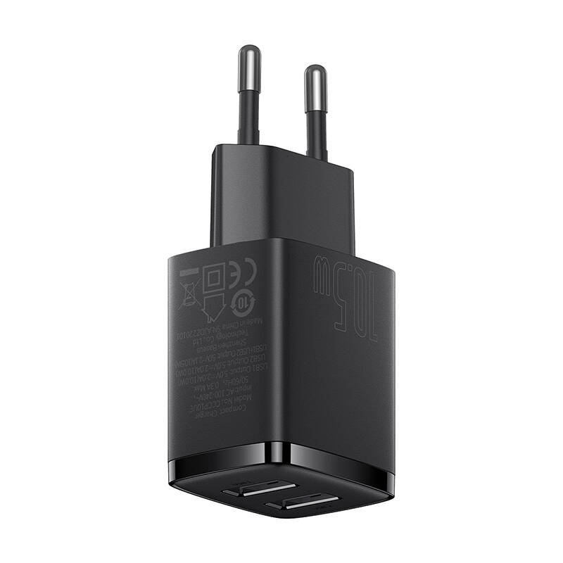 Baseus CCXJ010201 Kompakt töltő 2xUSB 10.5W fekete