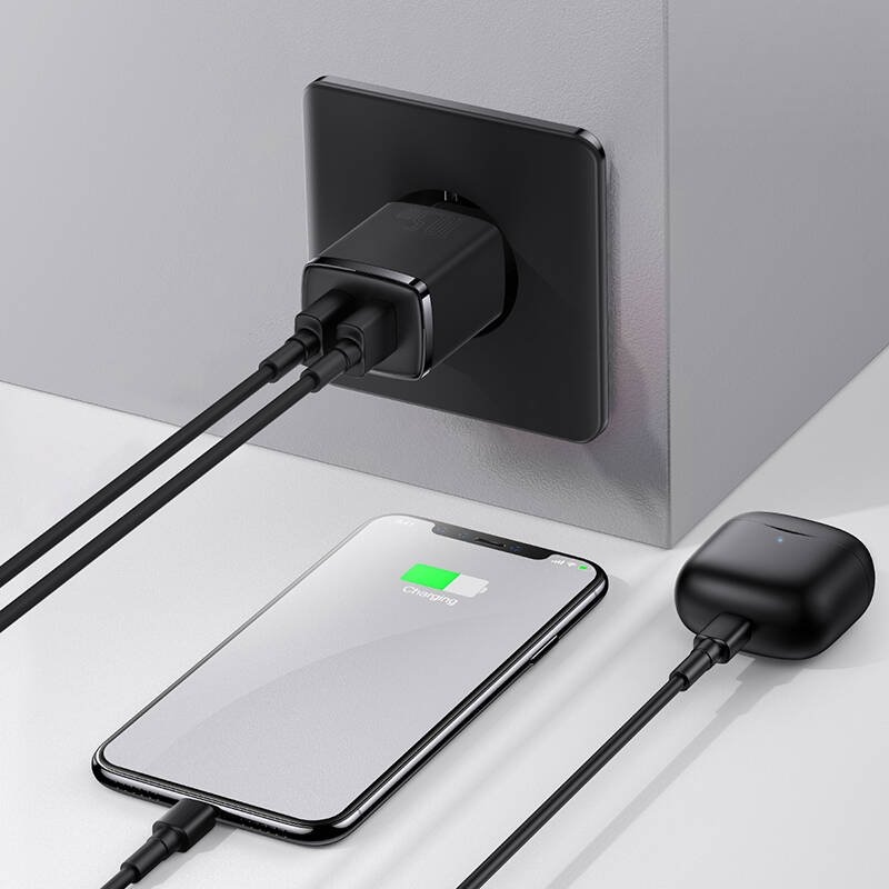 Baseus CCXJ010201 Kompakt töltő 2xUSB 10.5W fekete