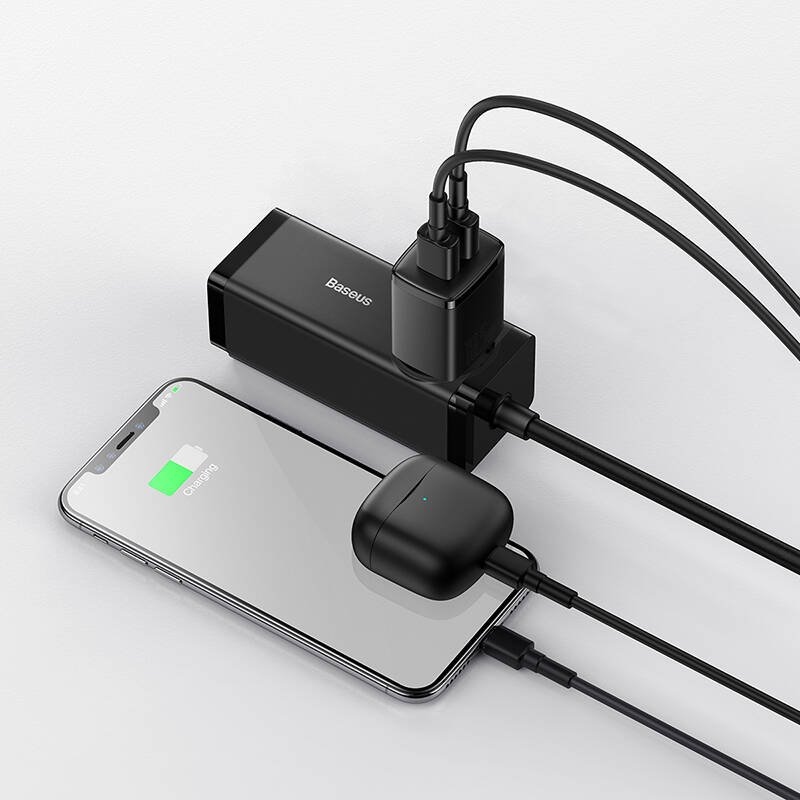 Baseus CCXJ010201 Kompakt töltő 2xUSB 10.5W fekete