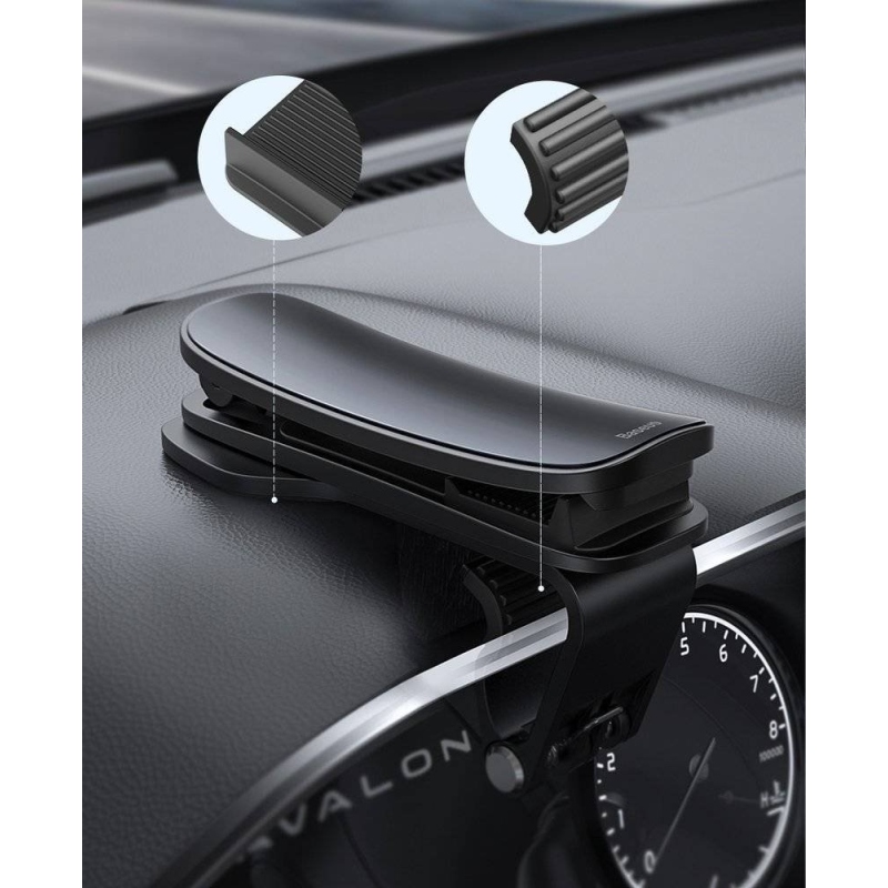 Baseus SUDZ-A01 Nagy szájú műszerfal-telefontartó klipszes fekete