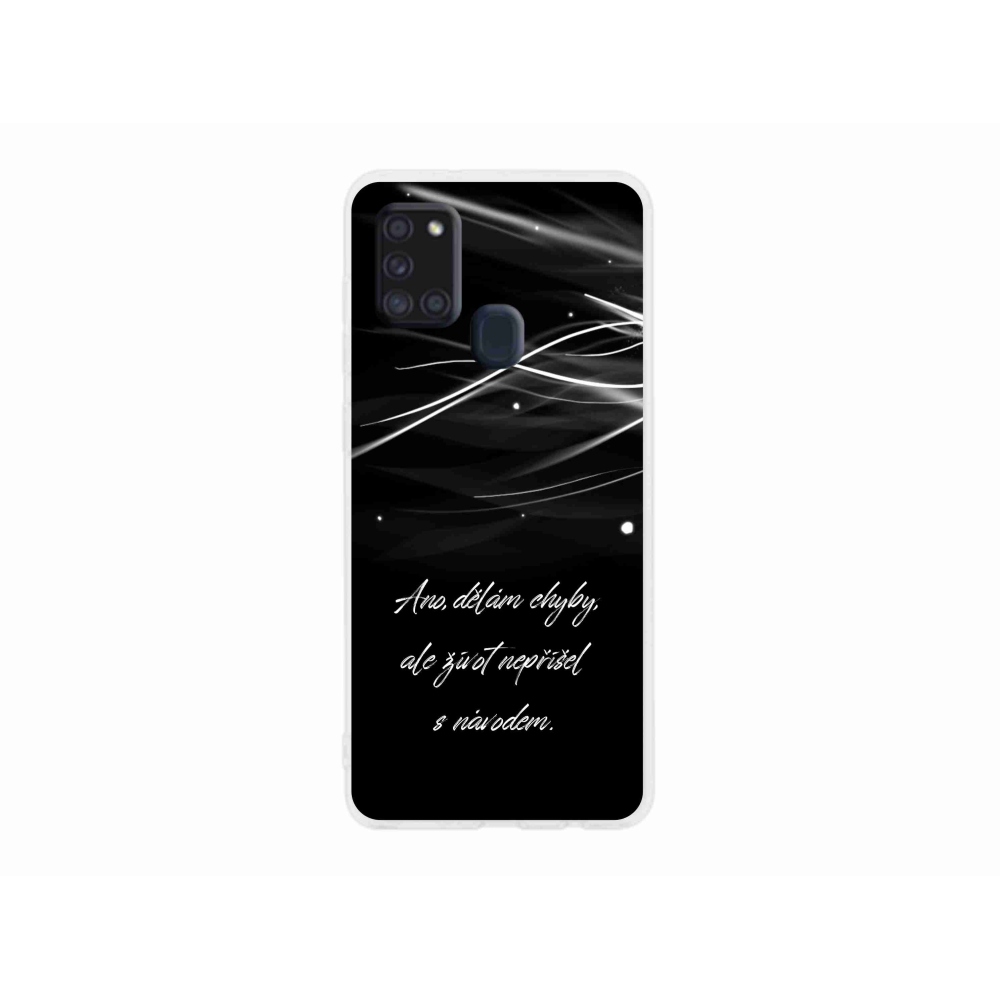Gél borítás mmCase Samsung Galaxy A21s készülékhez - idézem fekete háttér