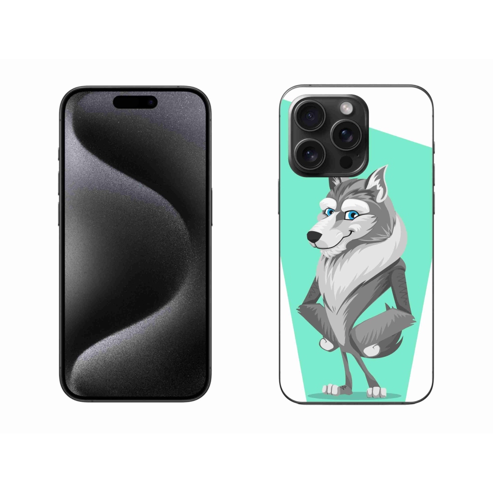 Zselés borítás mmCase iPhone 15 Pro Max készülékhez - rajzfilmfarkas