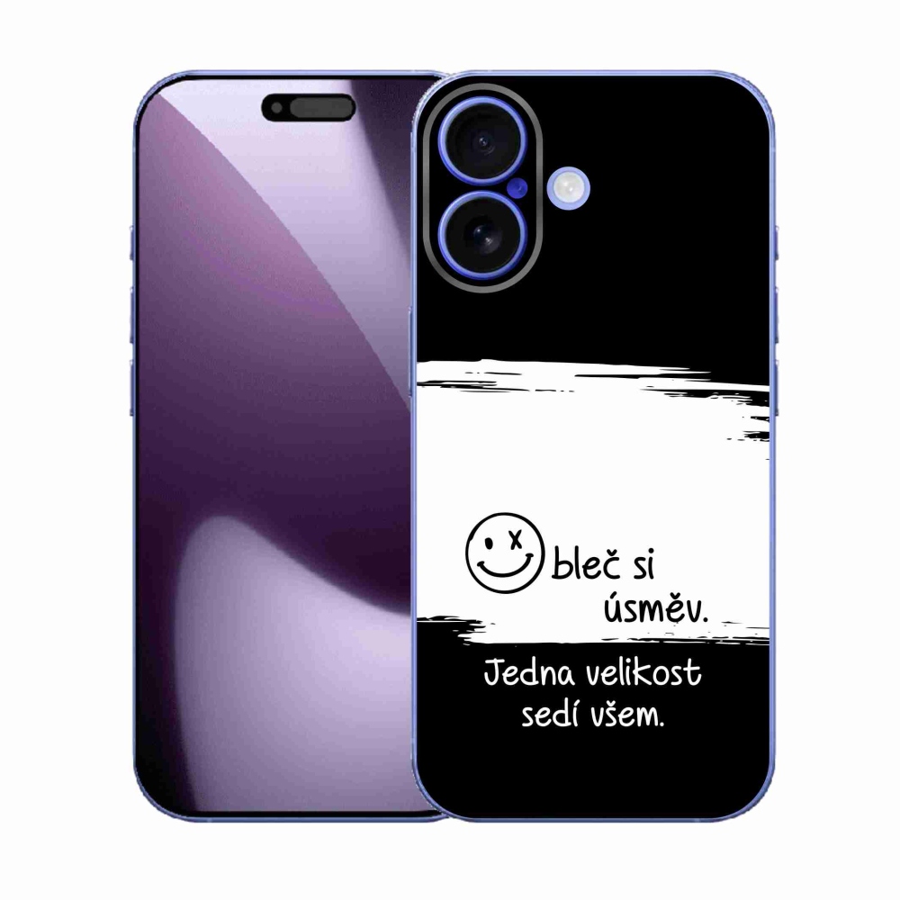 Gél borító mmCase iPhone 17 készülékhez - vicces szöveg 8 fekete-fehér háttérrel