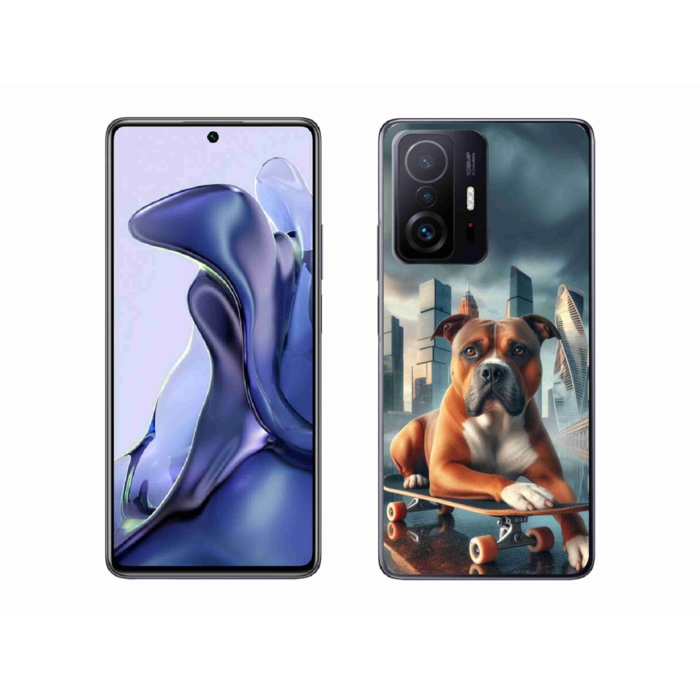Gél borítás mmCase a Xiaomi 11T-hez - kutya gördeszkán
