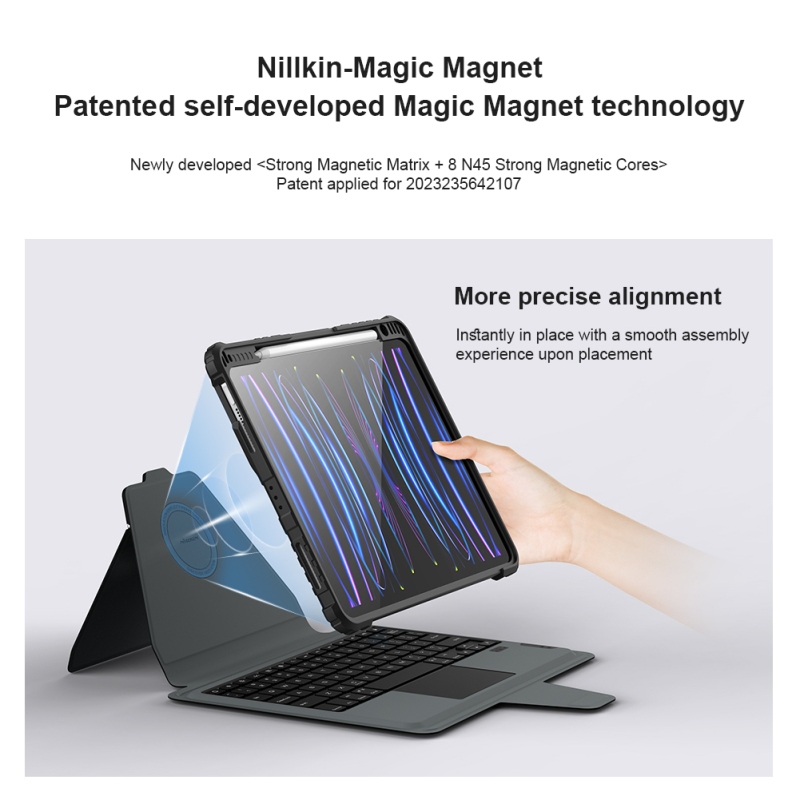 Nillkin Bumper Link billentyűzet tok (háttérvilágításos verzió) iPad Air 10.9 2020/Air 4/Air 5/Pro 11 2020/2021/2022 Fekete