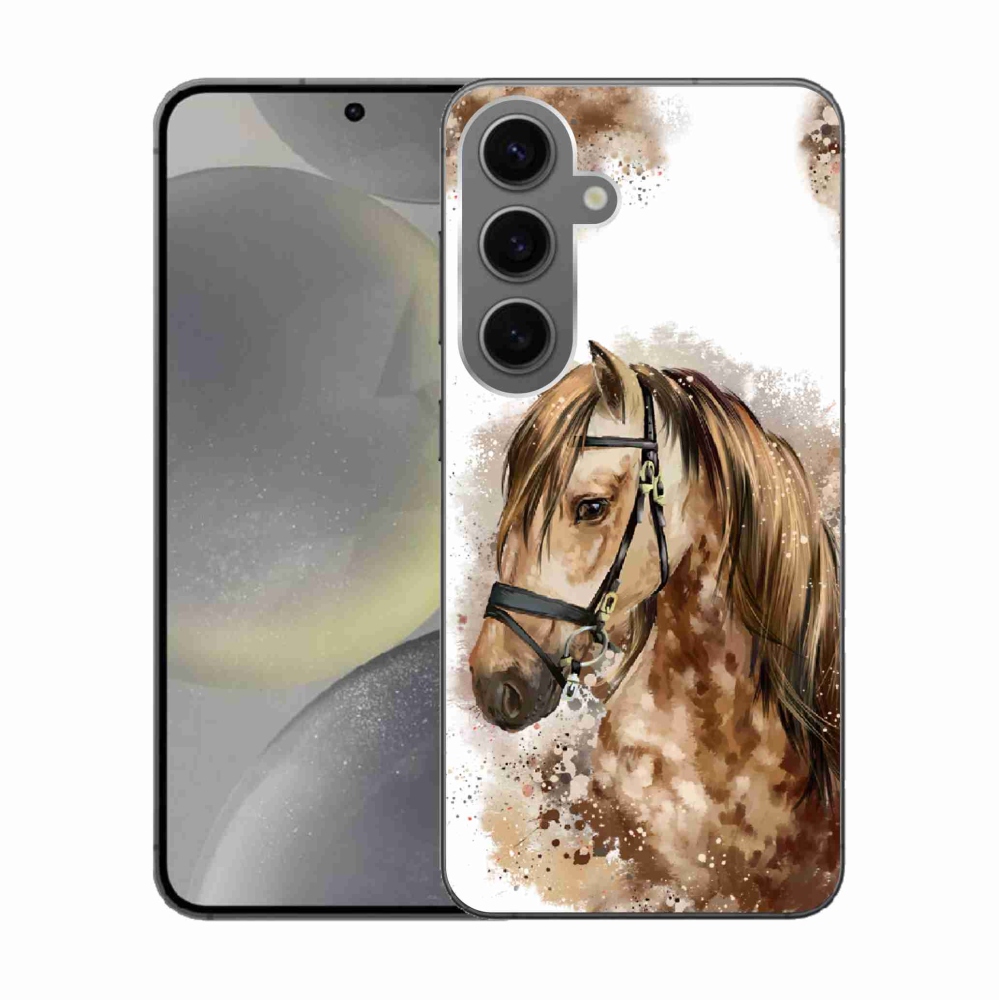 Zselés borítás mmCase Samsung Galaxy S24 készülékhez - barna rajzfilmes ló