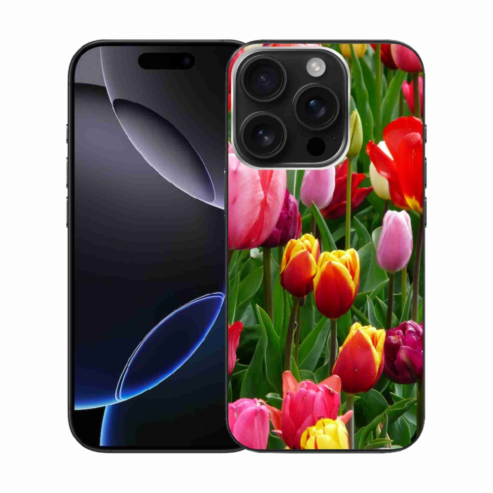 Zselés borítás mmCase iPhone 16 Pro készülékhez - tulipánok