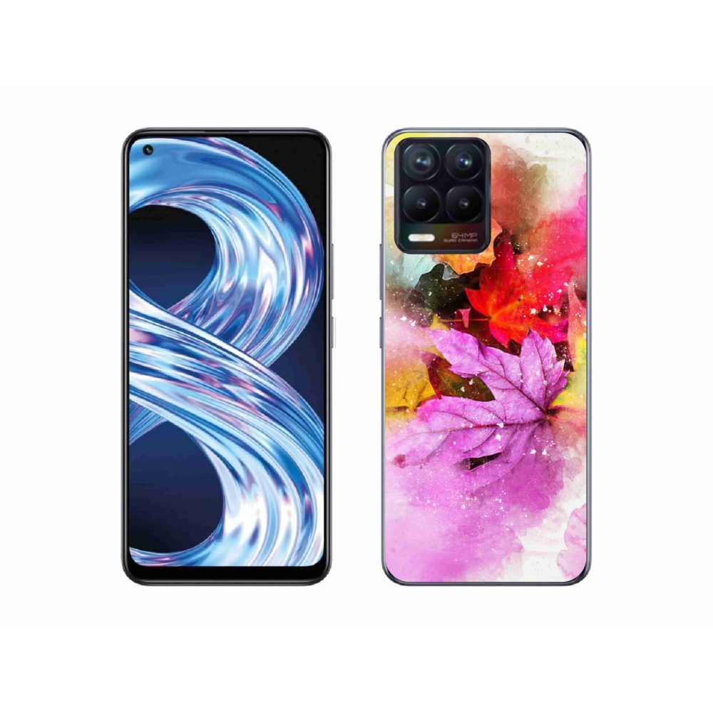 Gél borító mmCase a Realme 8 4G készülékhez - színes levelek