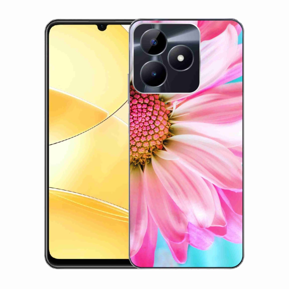 Zselés tok mmCase a Realme C51/C53 készülékhez - rózsaszín virágos