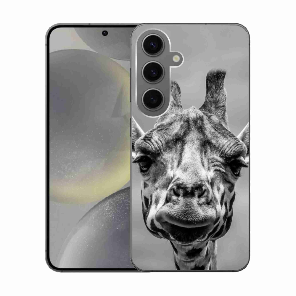 Zselés borítás mmCase Samsung Galaxy S24 készülékhez - fekete-fehér zsiráf