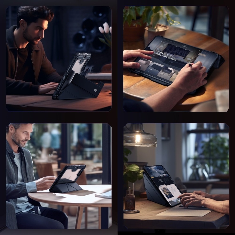 Nillkin Bumper PRO védőállvány tok többszögű iPad Pro 11 2024 Fekete