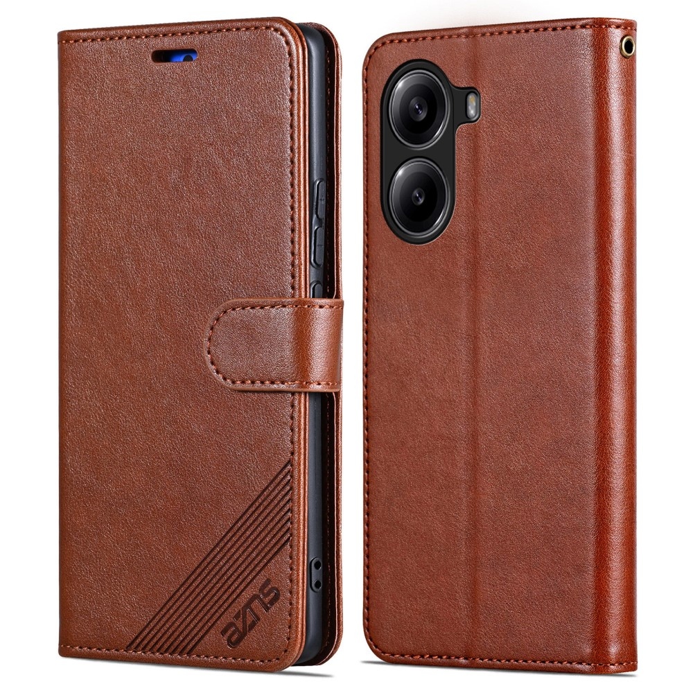 AZNS könyv tok a Xiaomi Poco X7 Pro 5G-hez - barna színű