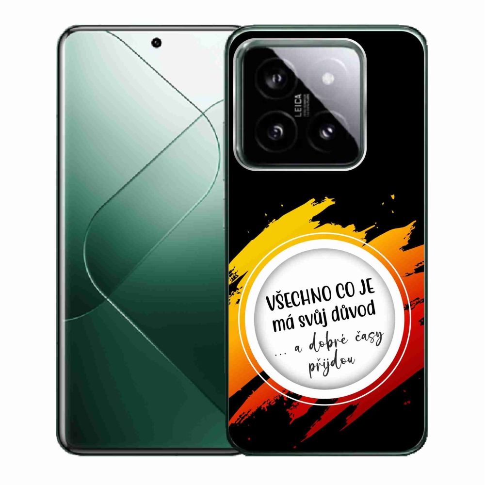 Gél borító mmCase a Xiaomi 14 - idézet 3 fekete háttérrel