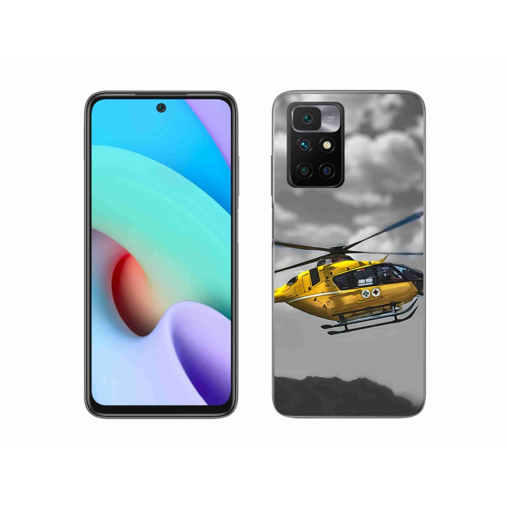 Gél védőhuzat mmCase a Xiaomi Redmi 10/Redmi 10 (2022) - sárga helikopterhez