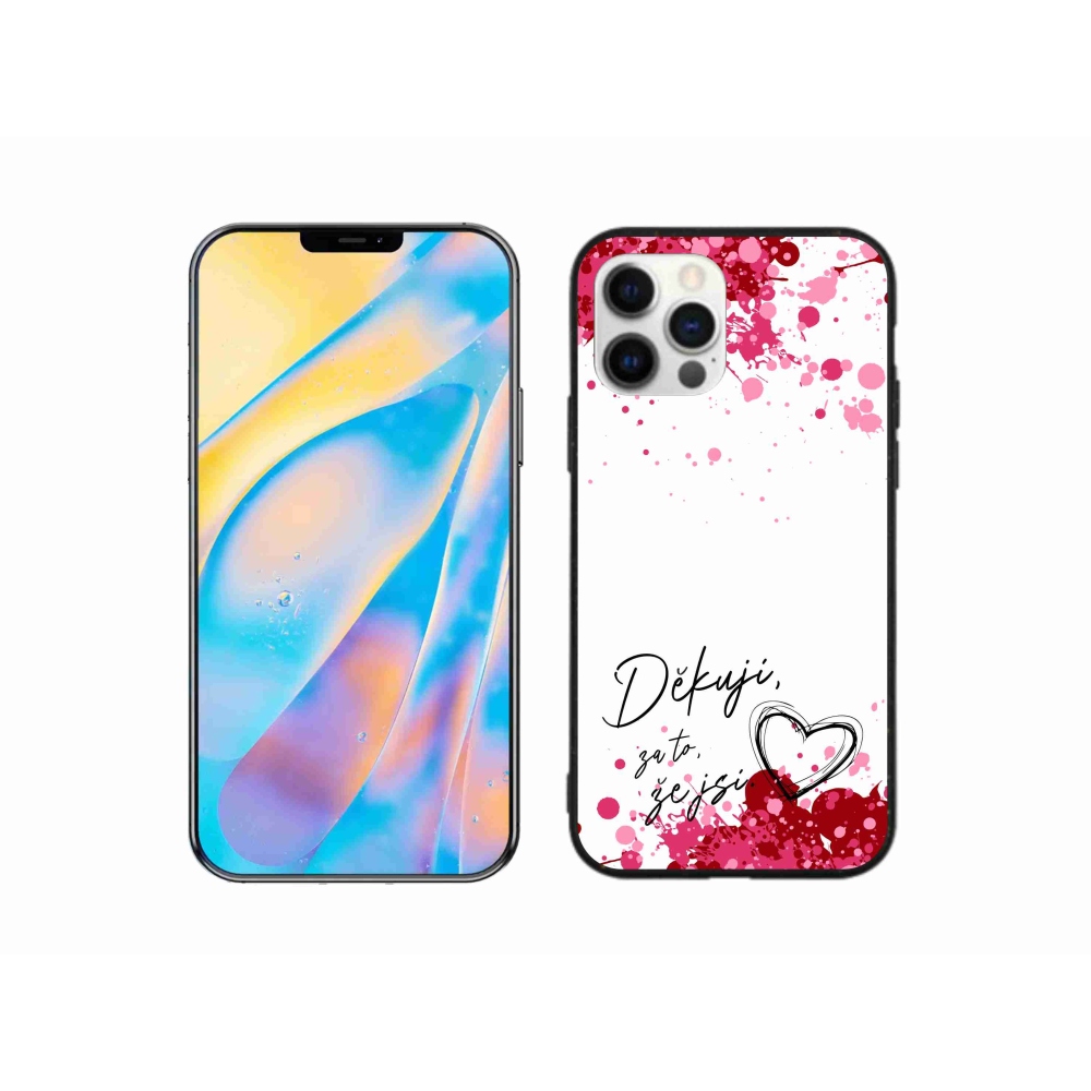 Gél borítás mmCase iPhone 12 Pro készülékhez - szerelmes szöveg 2 fehér háttér