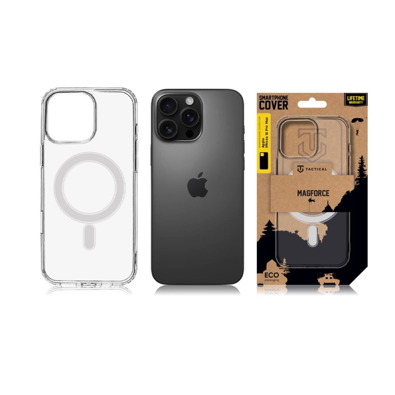 Taktikai MagForce borítás Apple iPhone 16 Pro Max készülékhez Átlátszó