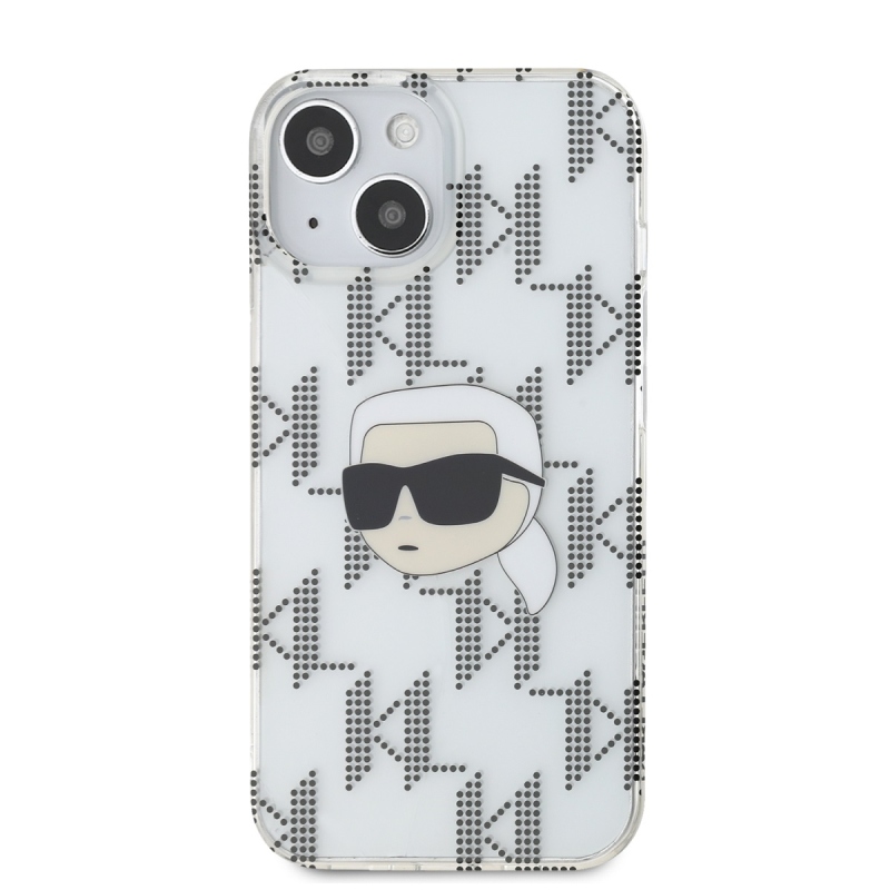 Karl Lagerfeld IML galvanizált Karl Head hátlap iPhone 15 átlátszó iPhone 15 készülékhez