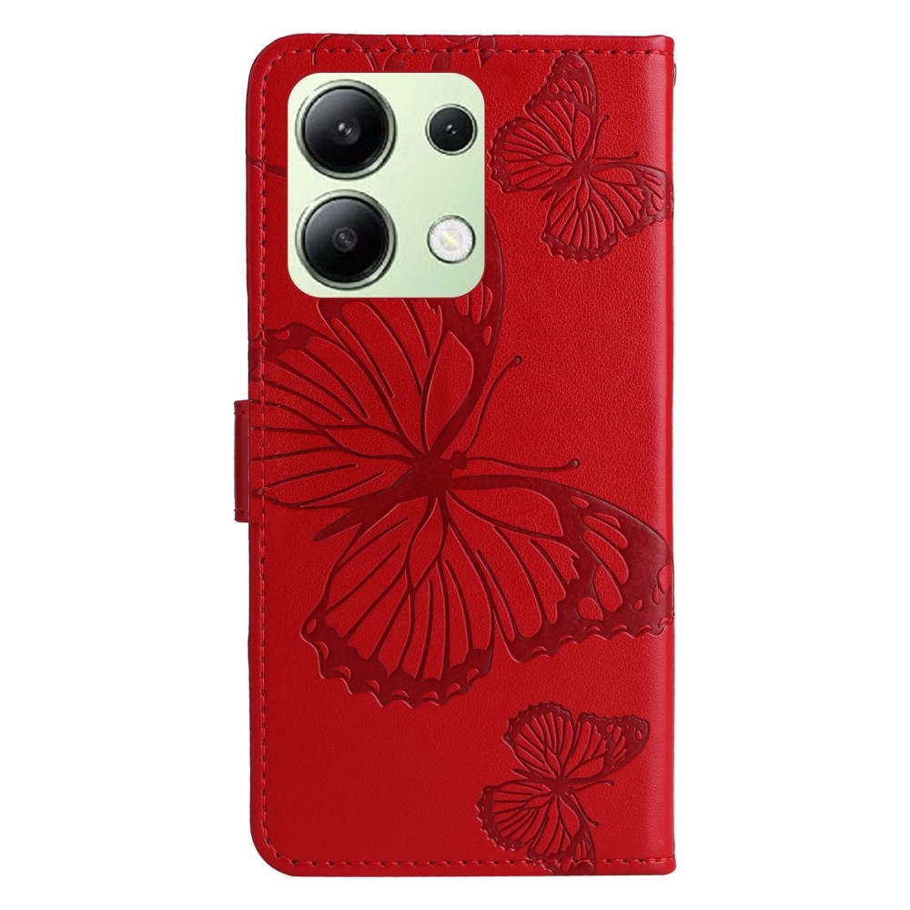 Nagy pillangó könyv tok Xiaomi Redmi Note 13-hoz - piros
