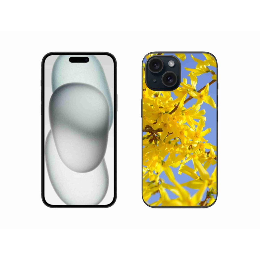 Gél borítás mmCase iPhone 15 készülékhez - sárga virágok