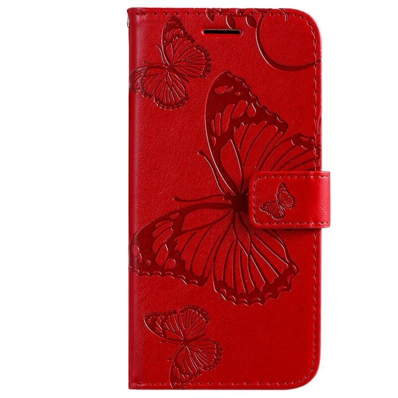 Nagy pillangó könyv tok a Xiaomi Redmi 10A-hoz - piros