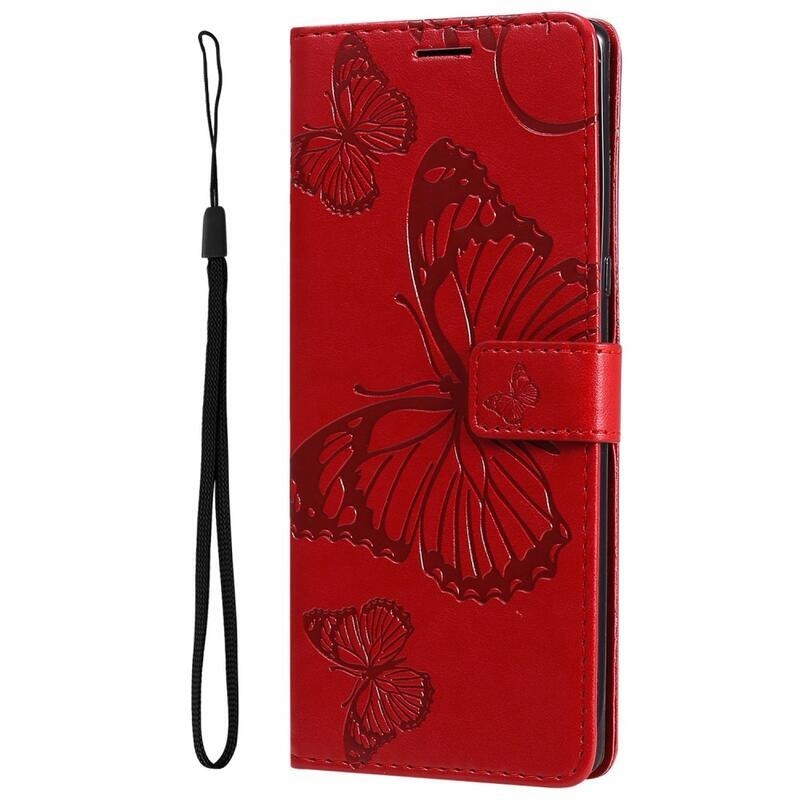 Nagy pillangó könyv tok a Xiaomi Redmi 10A-hoz - piros