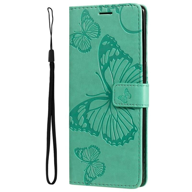 Nagy pillangó könyv tok a Xiaomi Redmi 10A-hoz - teáskék