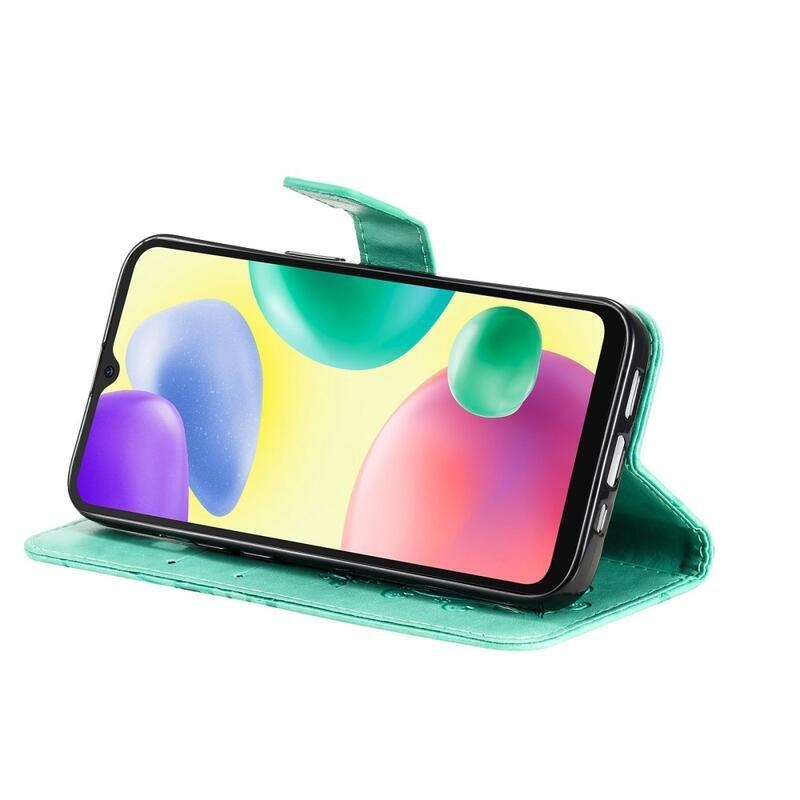 Nagy pillangó könyv tok a Xiaomi Redmi 10A-hoz - teáskék