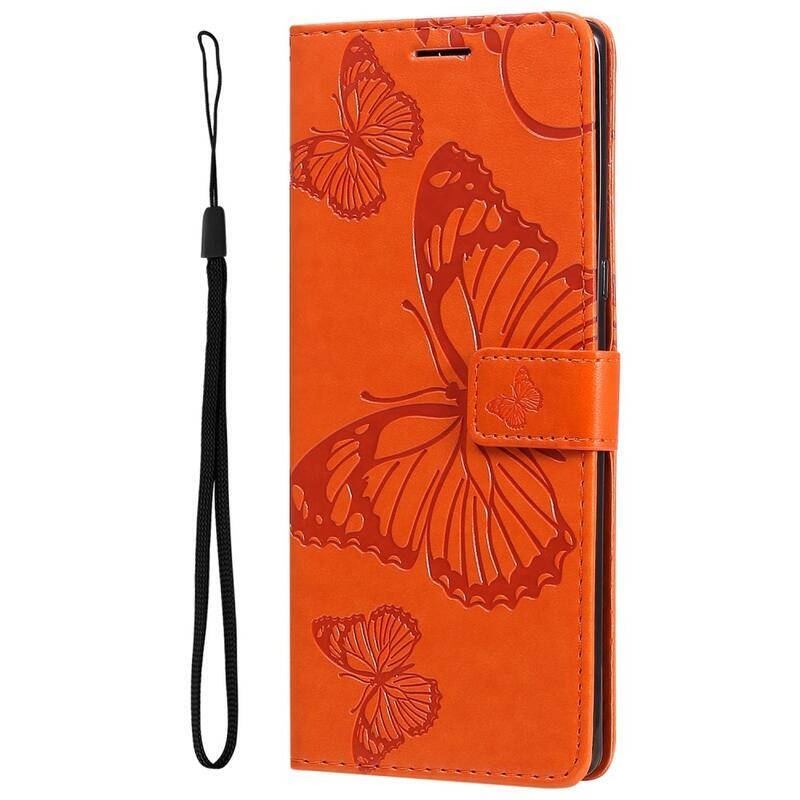Nagy pillangó könyv tok Xiaomi Redmi 10A - narancssárga