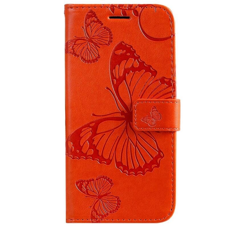 Nagy pillangó könyv tok Xiaomi Redmi 10A - narancssárga