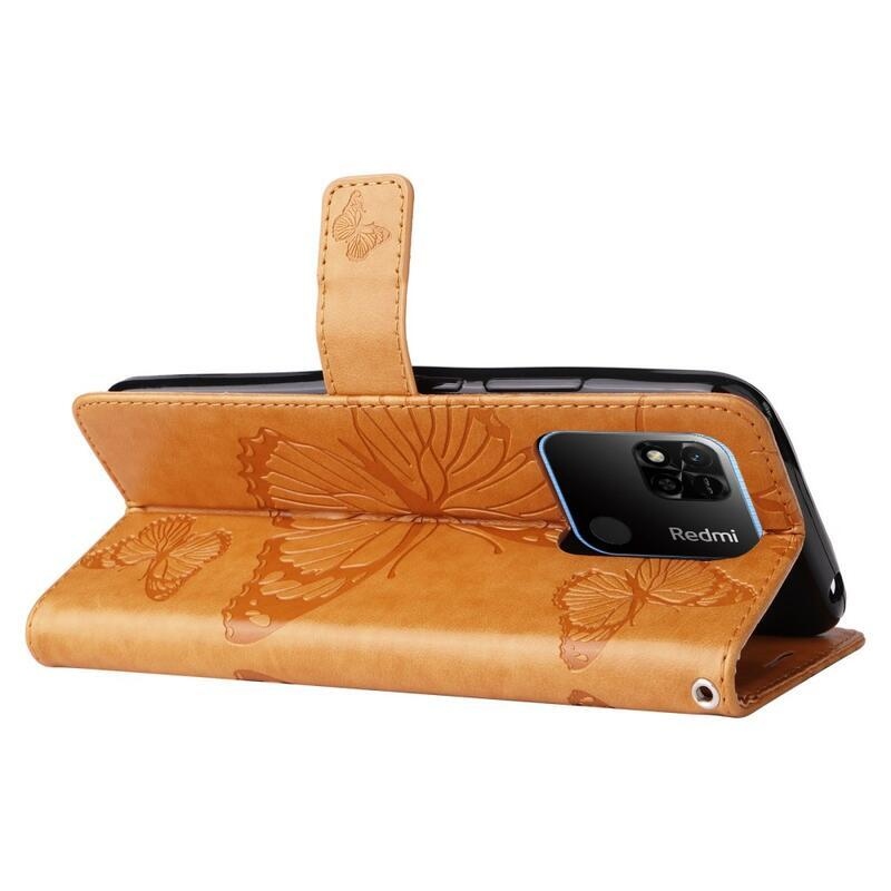 Nagy pillangó könyv tok Xiaomi Redmi 10A - sárga