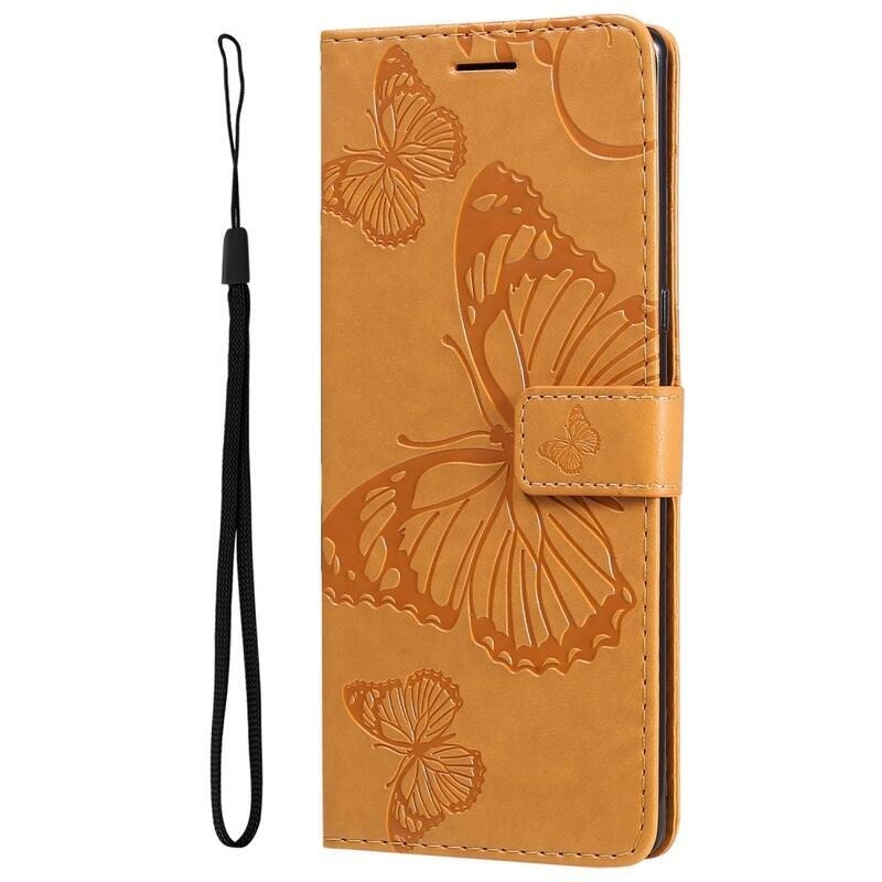 Nagy pillangó könyv tok Xiaomi Redmi 10A - sárga