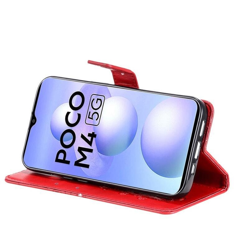 Nagy pillangó pénztárca tok Xiaomi Poco M4 5G - piros