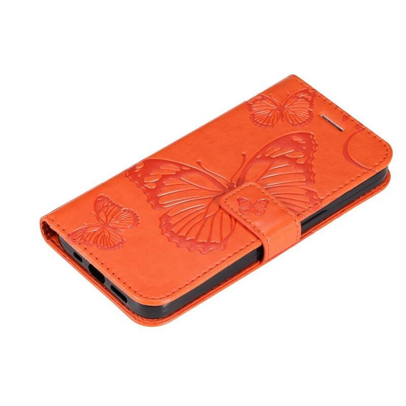 Nagy pillangó pénztárca tok Xiaomi Poco M4 5G - narancssárga