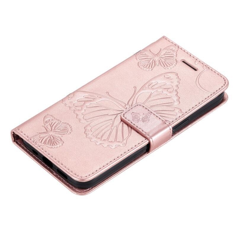 Nagy pillangó pénztárca tok Xiaomi Poco M4 5G - rózsa arany