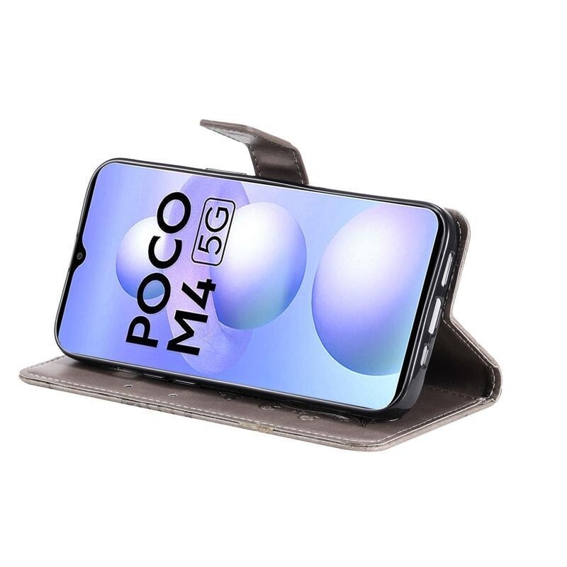 Nagy pillangó pénztárca tok Xiaomi Poco M4 5G - szürke