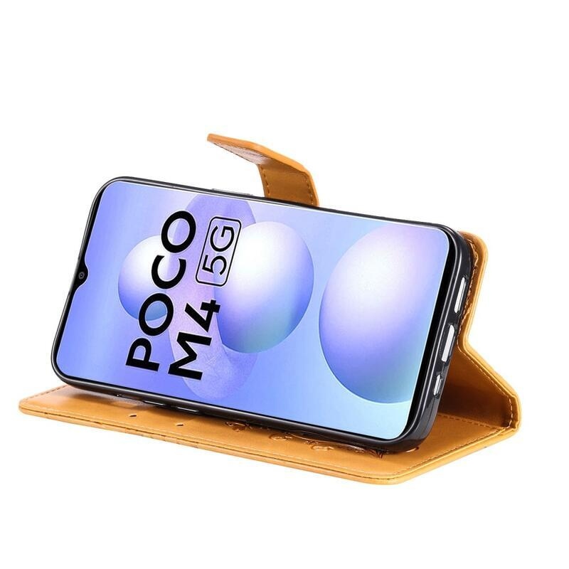 Nagy pillangó pénztárca tok Xiaomi Poco M4 5G - sárga