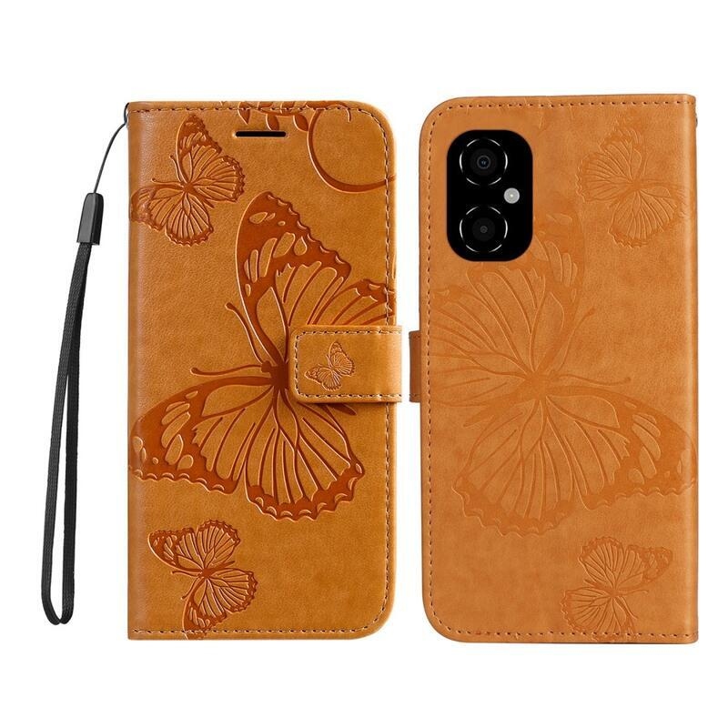 Nagy pillangó pénztárca tok Xiaomi Poco M4 5G - sárga