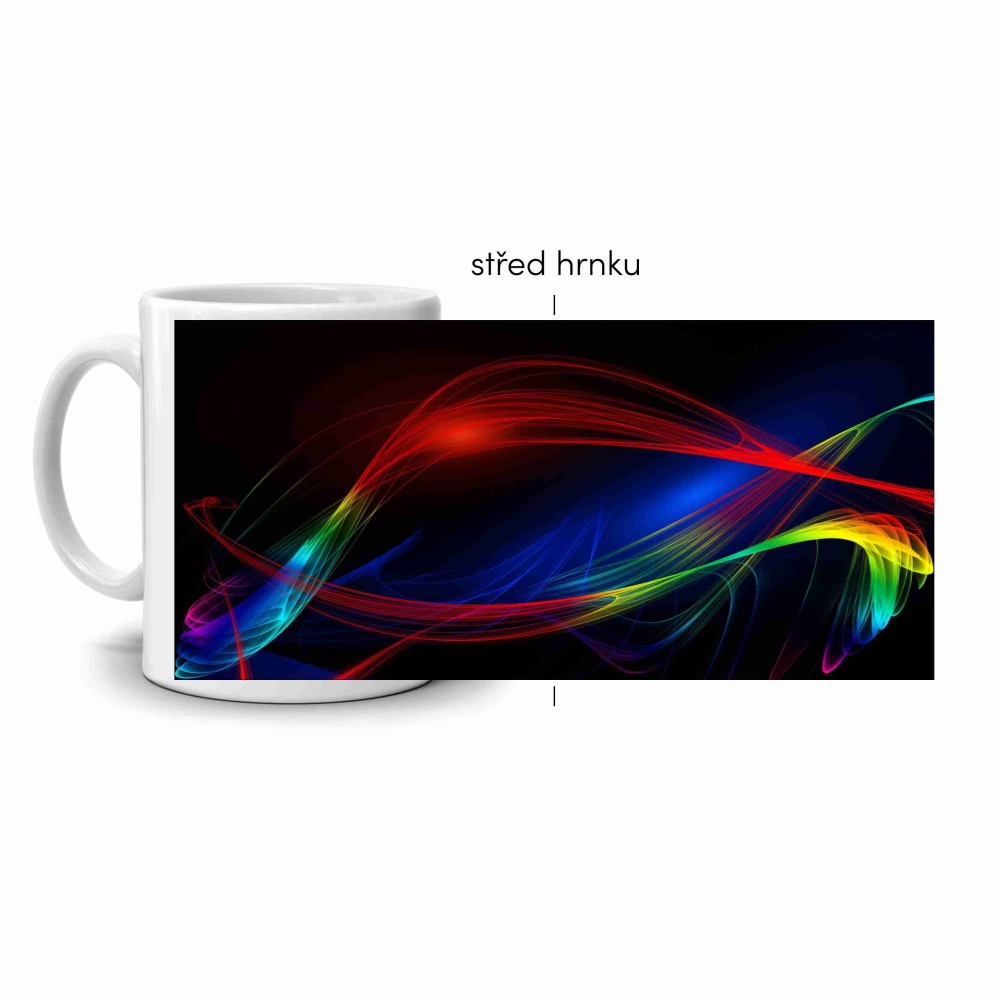 Fehér kerámia bögre 330ml képpel - absztrakt motívum 1