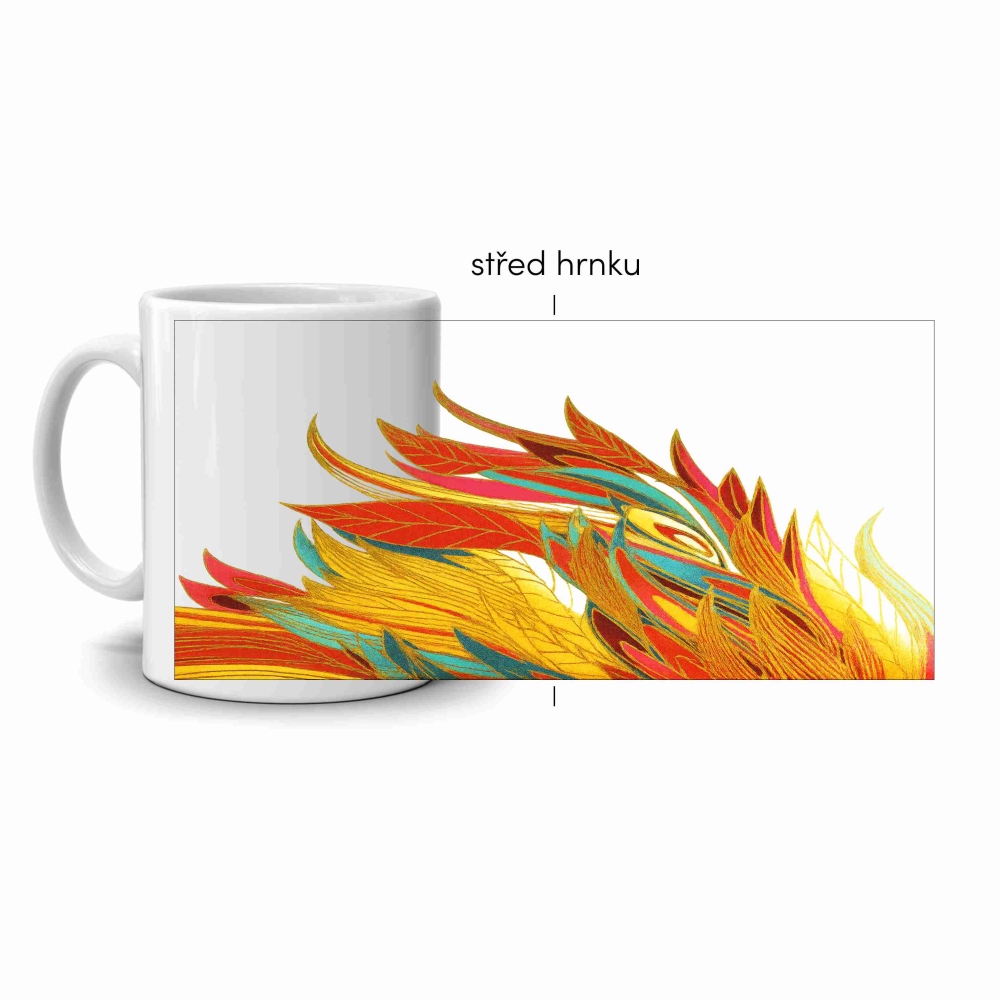 Fehér kerámia bögre 330ml képpel - absztrakt motívum 2