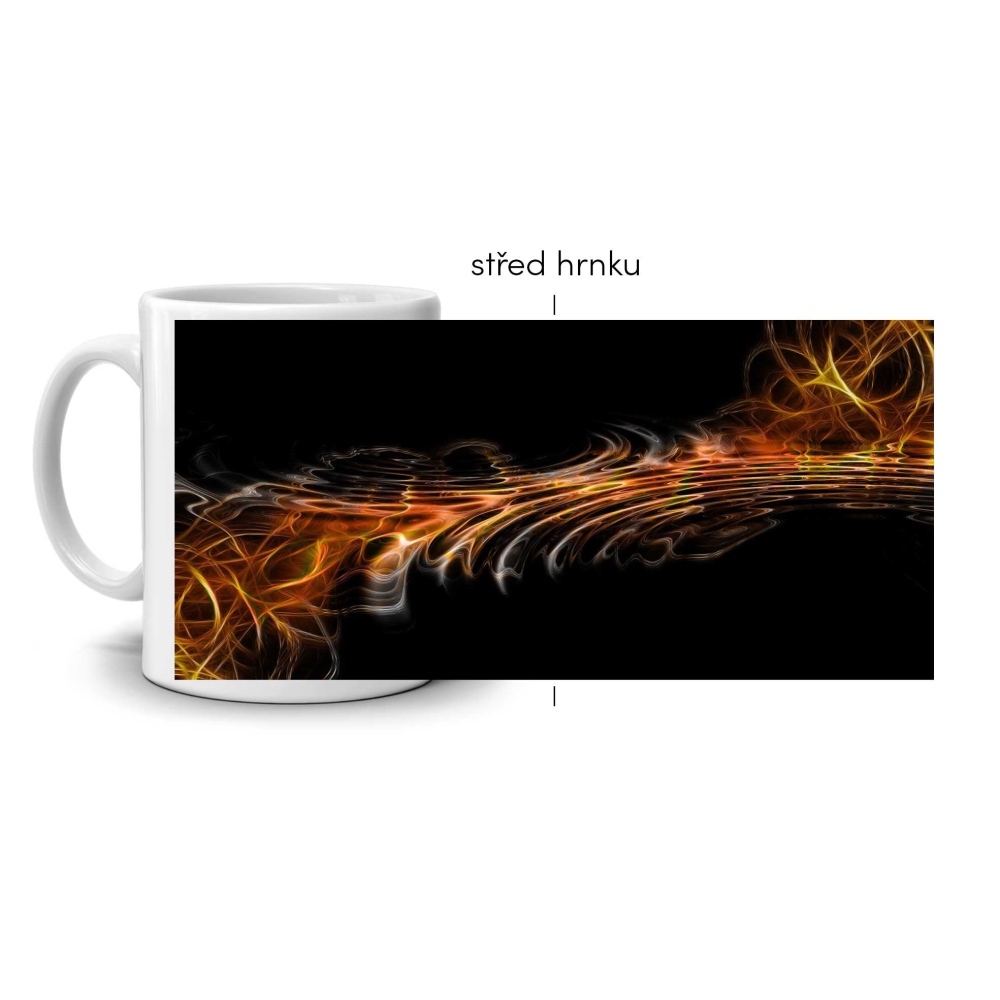 Fehér kerámia bögre 330ml képpel - absztrakt motívum 3