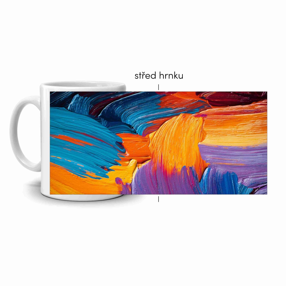 Fehér kerámia bögre 330ml képpel - absztrakt motívum 4