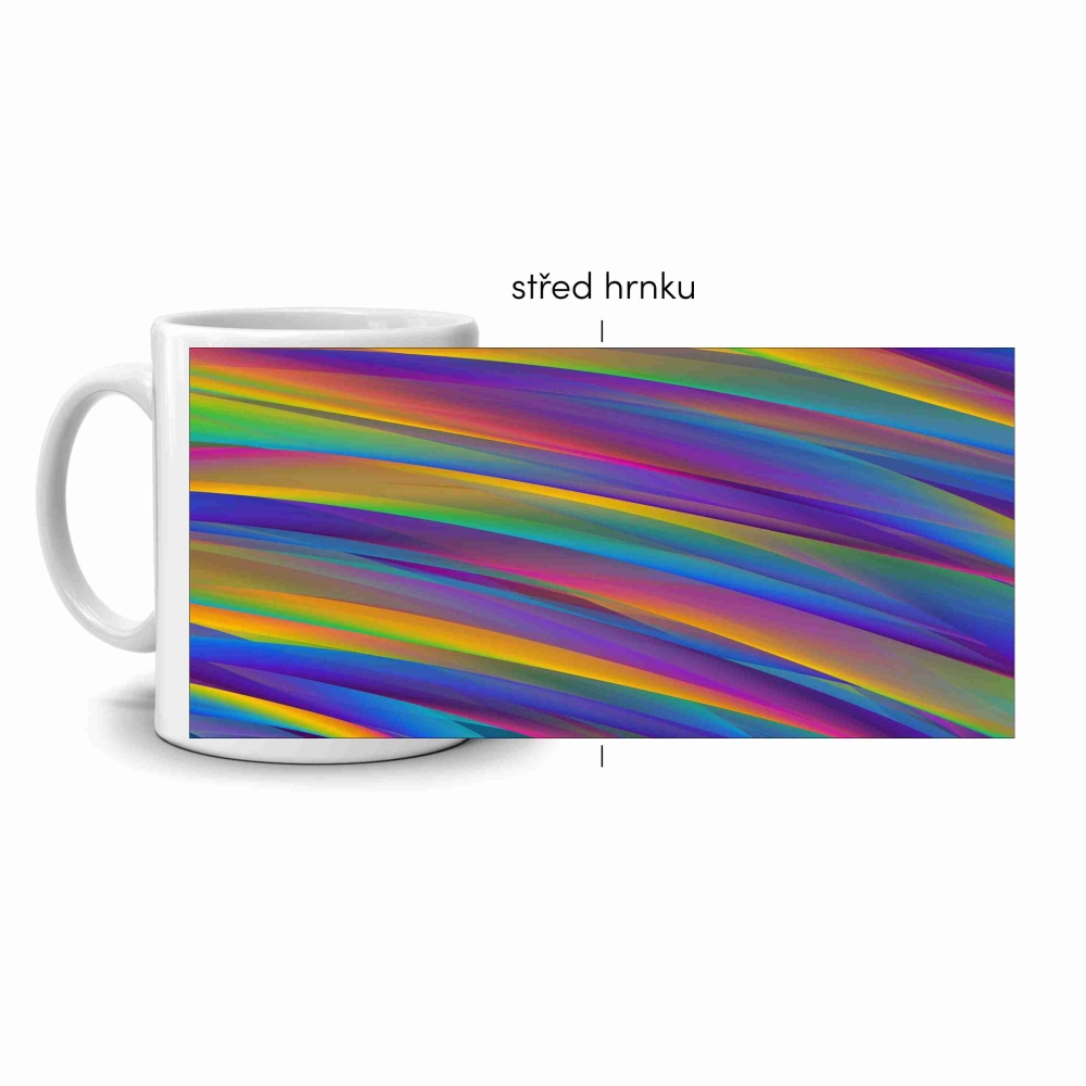 Fehér kerámia bögre 330ml képpel - absztrakt motívum 5