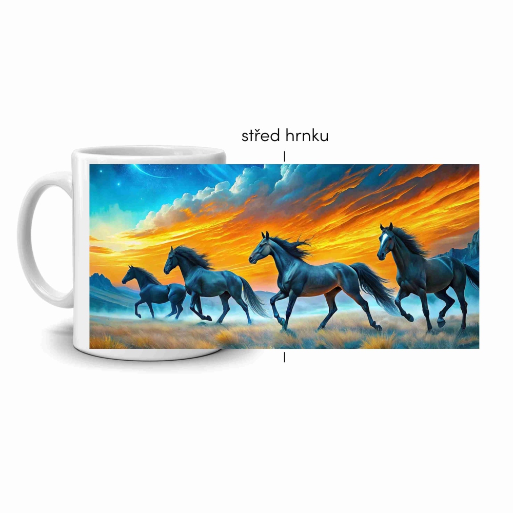 Fehér kerámia bögre 330ml képpel - ingyenes lóverseny