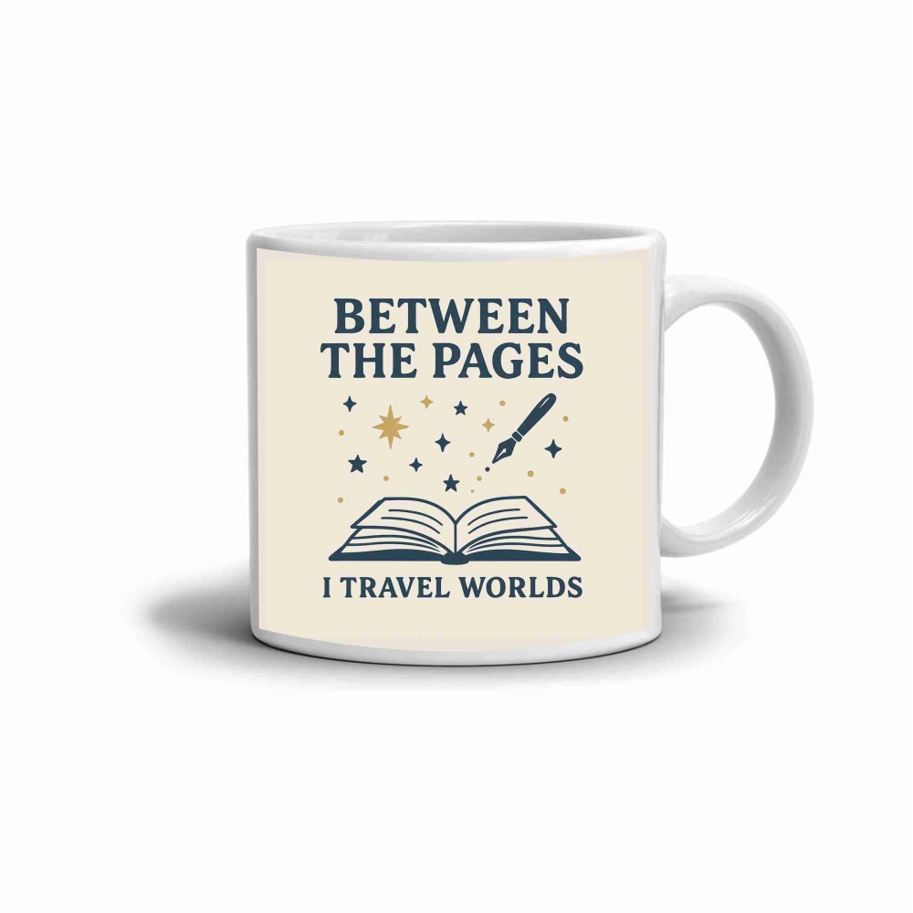 Fehér kerámia bögre 330ml képpel - az oldalak között