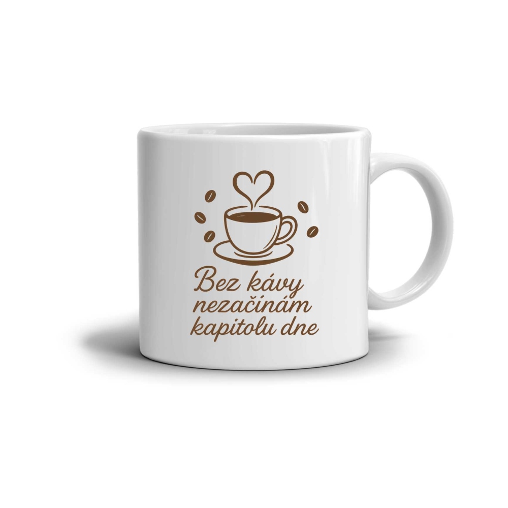 Fehér kerámia bögre 330ml képpel - kávé nélkül