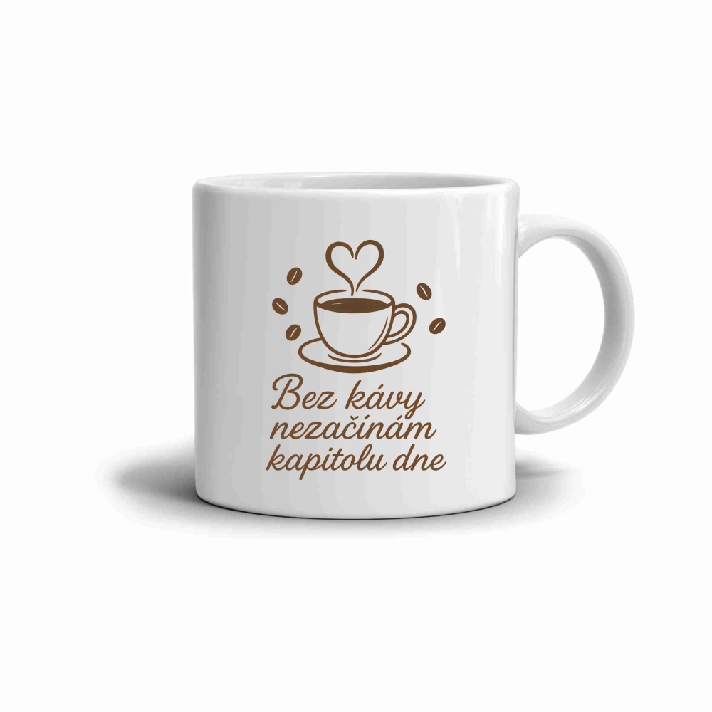 Fehér kerámia bögre 330ml képpel - kávé nélkül