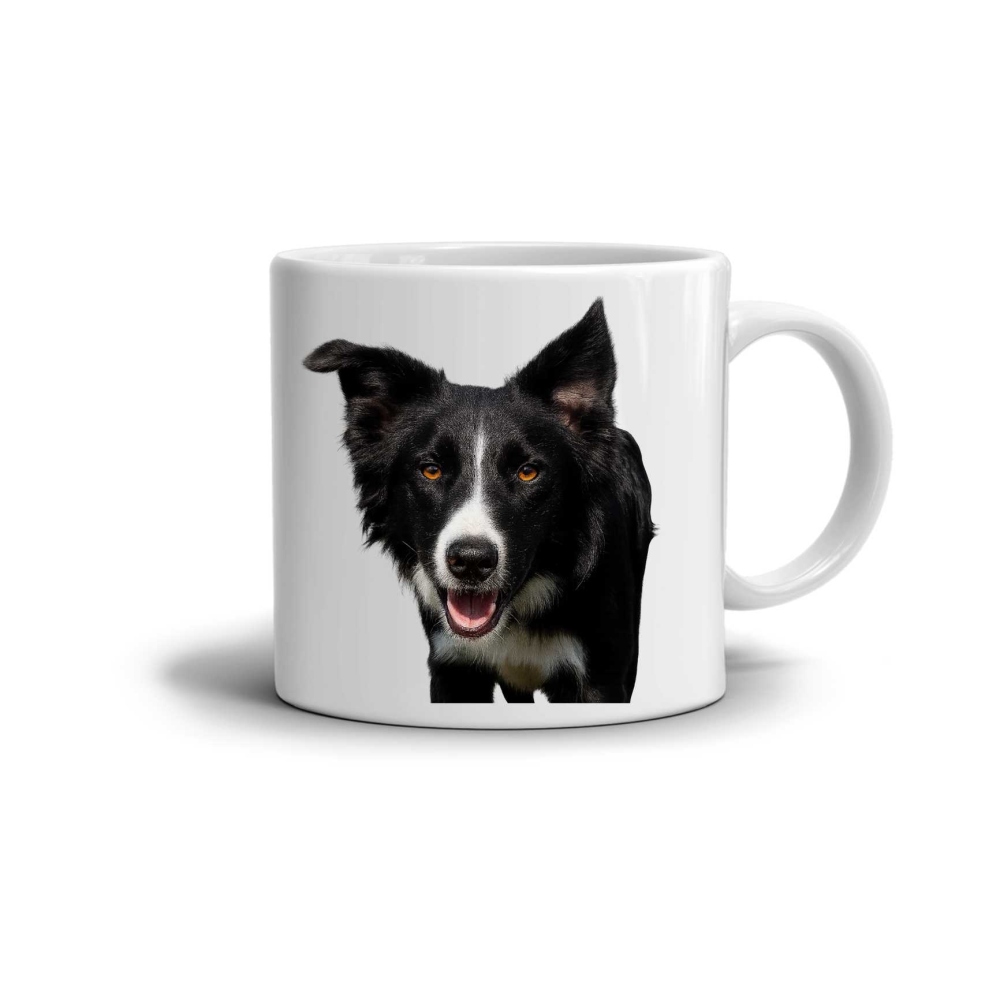 Fehér kerámia bögre 330ml képpel - Border Collie