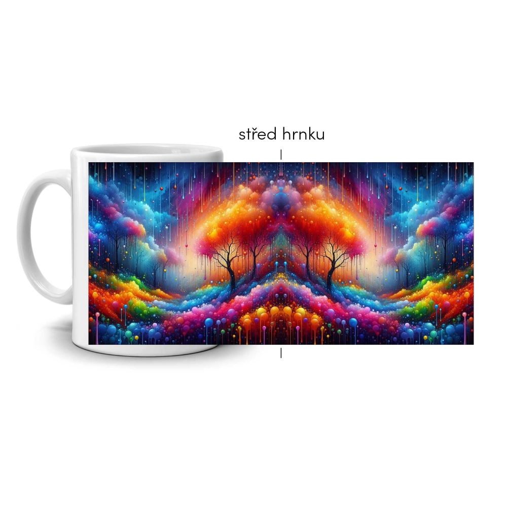 Fehér kerámia bögre 330ml képpel - színes álomország 2